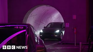 Elon Musk’s Boring Company builds tunnel to transport Teslas  BBC News [upl. by Decato687]