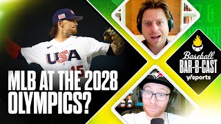 MLB at the 2028 Olympics BravesReds to play at a race track  Baseball BarBCast  Yahoo Sports [upl. by Eteragram]