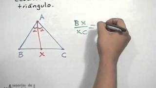 Ecuación de la bisectriz en un triángulo  geometría analítica PARTE 1 [upl. by Zebedee]