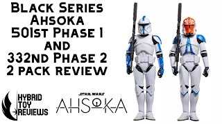 Star Wars The Black Series 501st and 332nd Clone Trooper 2 Pack Ahsoka Figure Review [upl. by Neddy351]