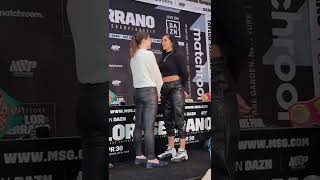 KATIE TAYLOR VS AMANDA SERRANO FACE OFF AHEAD OF HISTORIC UNDISPUTED BOUT  MADISON SQUARE GARDEN [upl. by Aleil]