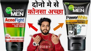 Garnier Men Acno Fight Face Wash VS Garnier Men Power White Face Wash [upl. by Warring]