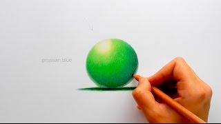 How I draw a sphere and create a smooth gradient with colored pencils [upl. by Jacquenette152]