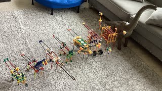 Knex dinosaurs  SAUROPODOMORPHA SIZE COMPARISON longest one is almost 3 FEET [upl. by Notnad]