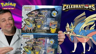 ZACIAN LVX Pokemon Celebrations Collection Box Opening [upl. by Lindi874]