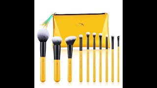 Jessup makeup brushes set Powder Eyeshadow Crease Concealer foundation brush 10pcs Citrus beauty [upl. by Kcirdla]