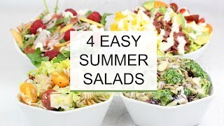 4 Easy Summer Salad Recipes  Healthy  Delicious [upl. by Adeehsar]