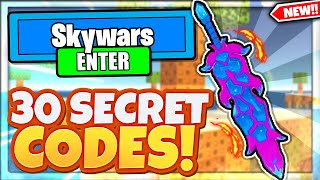 SKYWARS CODES FREE COINS ALL 30 NEW SECREET ROBLOX SKYWARS CODES [upl. by Doolittle164]