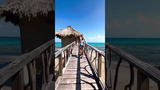 OVERWATER BUNGALOWS await at THATCH CAYE RESORT belize belizevacation travel caribbeanvacation [upl. by Damara]