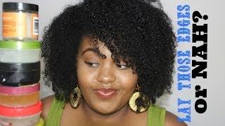 Lay Them Edges   or NAH  Edge Control Products for quotNatural Hairquot [upl. by Ynnol]