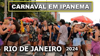 🇧🇷 Carnaval do Rio de Janeiro 2024  Bloco na Praia de Ipanema [upl. by Noyrb]