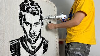 RUG TUFTING ASMR  LIONEL MESSI RUG START TO FINISH [upl. by Kosel]