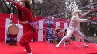 Japanese Lion Dance at Rikugien Gardens on Jan 3 2014 獅子舞 貫井囃子 ＃２ [upl. by Elfreda]