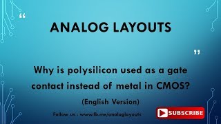 Why is polysilicon used as a gate contact instead of metal in CMOS   English Version [upl. by Inohs334]