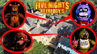 DRONE CATCHES FNAF ANIMATRONICS IN REAL LIFE AT HAUNTED PIZZERIA MANSION OMG [upl. by Ermeena]