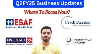 Q2FY25 Business Updates  ESAF Bank CA Grameen Poonawalla Fincorp FiveStar Business Finance [upl. by Ainelec574]