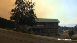 Chelan wildfire retardant drop from a DC10 hits the camera [upl. by Dnilasor]