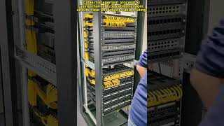 Cable management process in data center by using channel type cable manager [upl. by Ordnaxela]