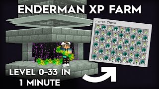 Minecraft Enderman 1 Hit Farm  Super Fast XP [upl. by Belshin]