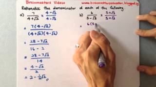 Surds  Rationalisation of Denominator [upl. by Tiraj]