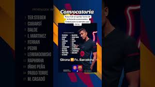 Convocatoria para el partido de mañana 💪🏻❤️💙 fcbarcelona viscaelbarca fypシ゚viral fcbarca [upl. by Amalee]