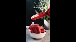 3INGREDIENT STRAWBERRY CREAMSICLES 🍓 [upl. by Eellehs]