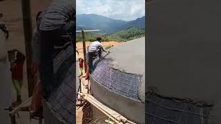 Rebar arrangements and dome plastering for Ferrocement water tank [upl. by Hcir]