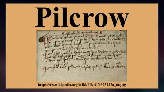 Pilcrow [upl. by Fenella]