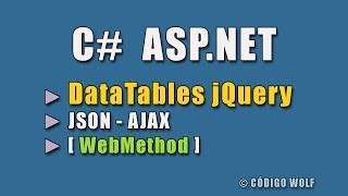 JQUERY DATATABLES C ASPNET listar datos con AJAX y JSON [upl. by Sherilyn]