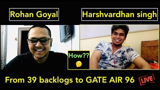 Journey from 39 backlogs to GATE AIR 96  Rohan Goyal  Civil Engineer  by Harshvardhan Singh [upl. by Ilagam990]