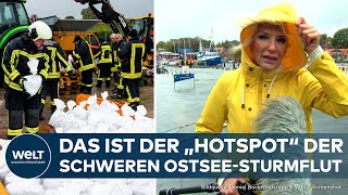 STURMFLUT PEITSCHT AN OSTSEEKÜSTEN Städte unter Wasser  SchleswigHolstein und Dänemark betroffen [upl. by Asserac84]