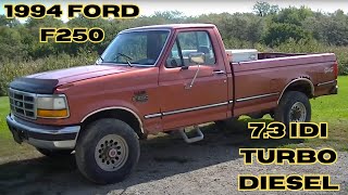 1994 Ford F250 73L IDI Turbo Diesel 4x4 Walkaround and Startup [upl. by Paolo609]