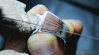 making mens ring with simple tool  making silver ring for men [upl. by Eesak]