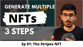 How to Create an Entire NFT Collection 10000 with 3 Steps  The Stripes NFT [upl. by Asiral734]