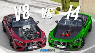 V8 of viercilinder  Mercedes SL 63 AMG vs SL 43 AMG 2023 [upl. by Johppa]