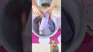 CARA MENCUCI KAOS KAKI slime calcetines diy tips automobile diy funny kaoskaki kk [upl. by Harrus]