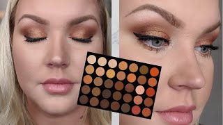 Morphe 350 Warm Bronze Eyeshadow Tutorial [upl. by Larrad]