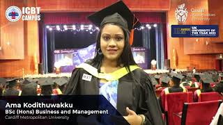 BSc Hons Business Management graduate student MsAma Kodithuwakku shared her experience in ICBT [upl. by Kannry]