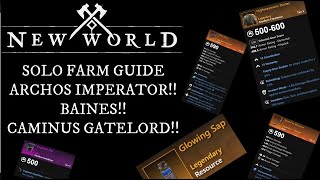 New World Boss Solo Farm Baines Archos Caminus Easy Engineer Hat Scorpion Amulet AND MORE [upl. by Rhodie]