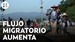 Cada día 6 mil migrantes cruzan la frontera sur de México en búsqueda de llegar a Estados Unidos [upl. by Lemire]