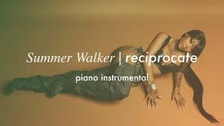 Summer Walker  Reciprocate  Piano Instrumental Karaoke amp Lyrics [upl. by Ecnatsnok]