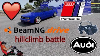 Audi 80 Avant RS2 hillclimb battle beamNGdrive \ Pimax Crystal [upl. by Notyarb]