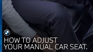 BMW UK  How do I adjust my car seat manual [upl. by Idonah]