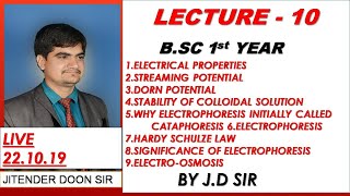 B SC 1ST YEAR COMPLETE STABILITY OF COLLOIDAL SOLUTION STREAMING DORN POTENTIAL HARDY SCHULZE LAW JD [upl. by Irtimed]