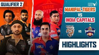 Qualifier 2  Manipal Tigers VS India Capitals  Highlights Match  Legends League Cricket 2023 [upl. by Aknahs]