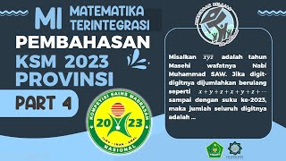 PART 4 SOAL RESMI KSM MI PROVINSI 2023 MATEMATIKA TERINTEGRASI NO 7 amp 8 [upl. by Gertruda793]