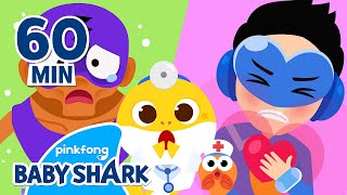 BEST Baby Shark Doctor Meets Superheros at the Hospital  Compilation  Baby Shark Official [upl. by Nnylidnarb65]