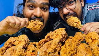 KFC style home made fried chicken 🍗  cooking and eating with family 🥰 [upl. by Eiruam]