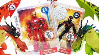 Disney Marvel Toybox SpiderMan Miles Morales Iron Man MK50 Dragons Turn Into Villains [upl. by Herod414]