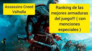 Assassin creed valhalla  ranking de las mejores armaduras del juego  con menciones especiales [upl. by Ahsoj]